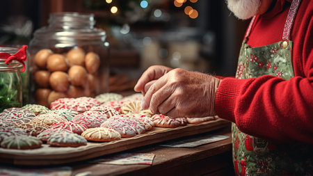 Christmas Cookie Decorating with Colorful Sprinklesの素材