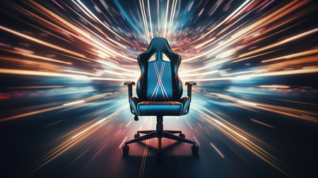 High-Speed Gaming Chair with Blue Neon Lightsの素材