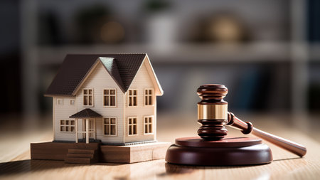 Law Hammer with House Model - Real Estate Conceptの素材