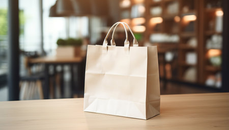 Ecological Paper Bag Mockup in Storeの素材