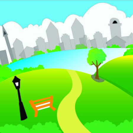 the city park nature and freshのイラスト素材