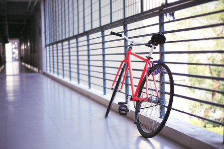 Bike on the corridorの写真素材