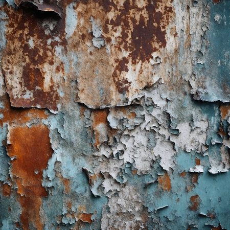 Old rusty metal texture with peeling paint. Abstract background for design. AI Generatedの写真素材