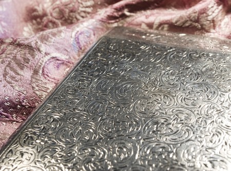 antique silver cigarette boxの写真素材