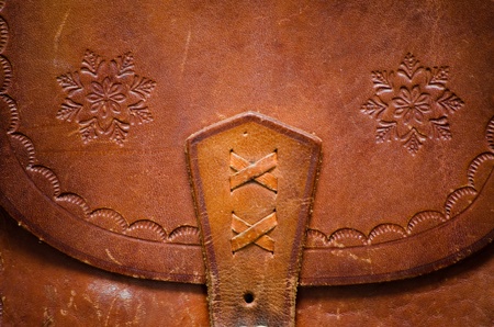 vintage leather bagの写真素材