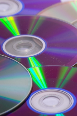 pile of old cdsの写真素材