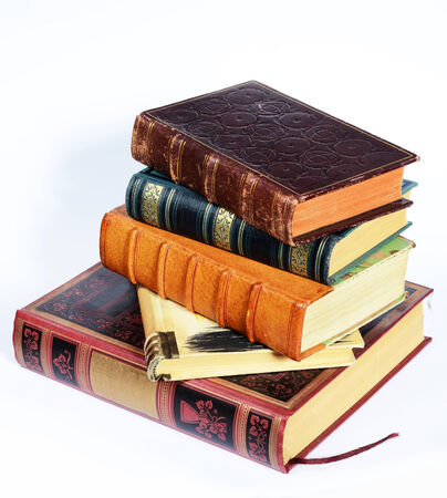 stack of antique booksの写真素材