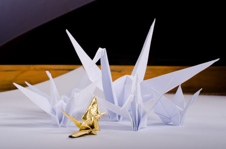 origami cranesの写真素材