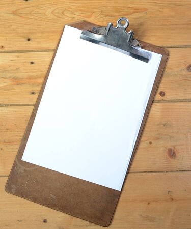 Clip board with blank paperの写真素材