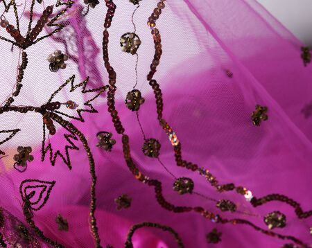pink indian fabricの写真素材