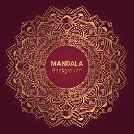 Luxury mandala vector with golden style backgroundのイラスト素材