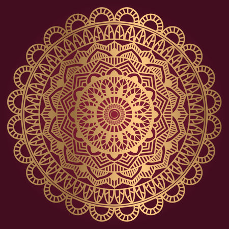 Luxury mandala vector with golden style backgroundのイラスト素材