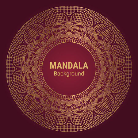Luxury mandala vector with golden style backgroundのイラスト素材