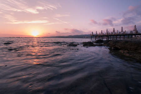 Beautiful sunset over the sea.の写真素材