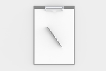 Clipboard mock up on soft background with soft shadows. 3D illustratingの写真素材