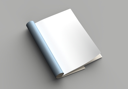 Magazine, brochure or catalog mock up isolated on gray background. 3d illustration.の写真素材
