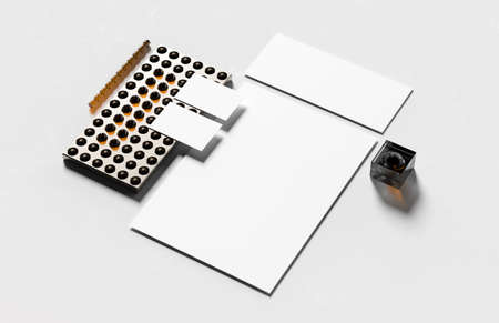 Corporate identity stationery mock up isolated on modern style background. Mock up for branding...