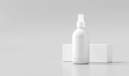 Spray bottle mock up isolated on white background. 3D illustrationの写真素材