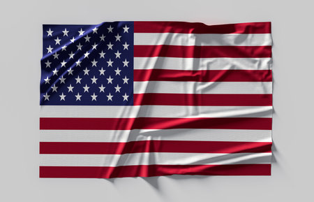 Flag of the United States of America. American Flag isolated on white background. 3D illustration.