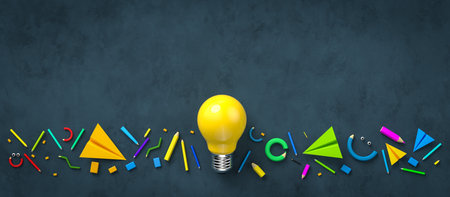 Back to school background. Colorful back to school greeting design.. 3D illustration