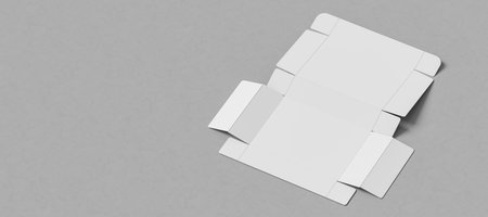 Cardboard box mock up. Mailer box packaging mock up isolated on white background. 3D illustration