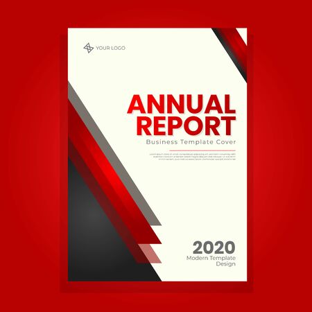Elegant red and black cover design for annual reportのイラスト素材
