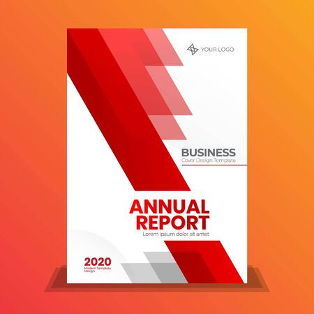 Red cover design for annual report, business cover, flyer or booklet. Brochure template layout. A4's cover vectorのイラスト素材