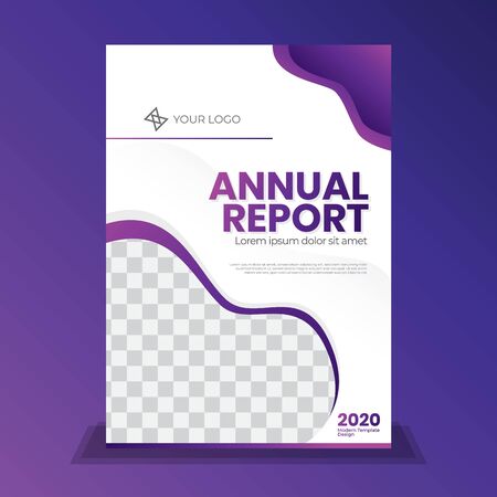 Violet Gradient cover design for annual report, business cover, flyer or booklet. Brochure template layout. A4's cover vectorのイラスト素材