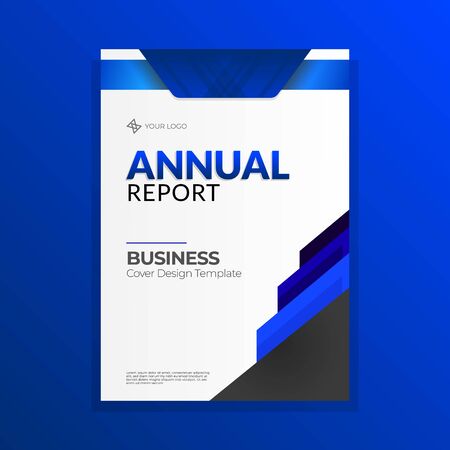 Elegant Blue Color Business Book Cover Design Template in A4のイラスト素材
