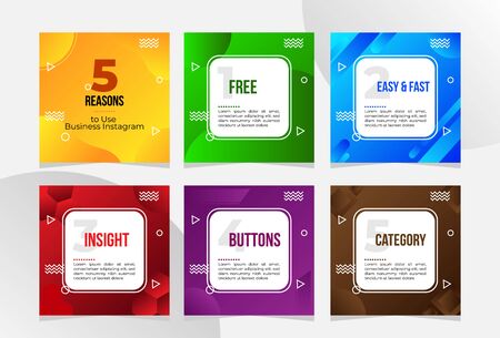 Tips social media Post Collection Designのイラスト素材