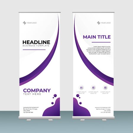 Modern Purple Roll Up Banner Designのイラスト素材