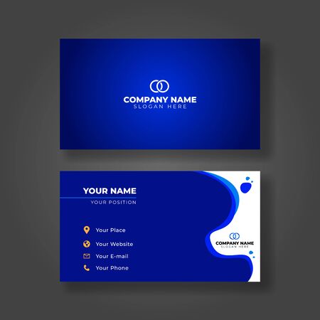 Modern Blue business card Template, modern design vector Creativeのイラスト素材