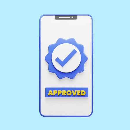 3d object of approved icon with a checklist verificationの写真素材