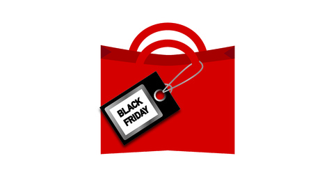 Black Friday consumption on white background, vector illustration.のイラスト素材