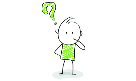 Stick figures questions isolated on plain background.のイラスト素材