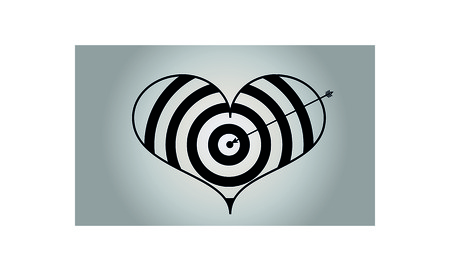 Arrow in the center of the target heart.のイラスト素材