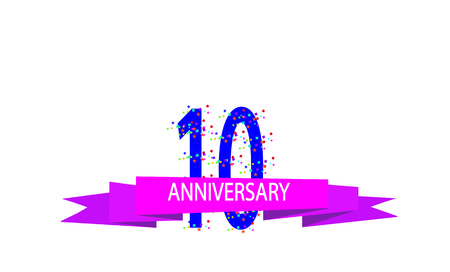Anniversary Celebration represented by the icon on the number 10 yearsのイラスト素材