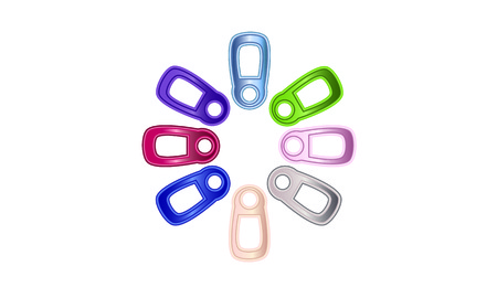 Fund metal colored rings isolated