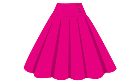Illustration of the pink skirt on white background.のイラスト素材
