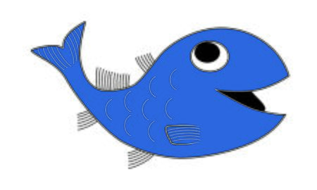 Blue marine fish illustrationのイラスト素材