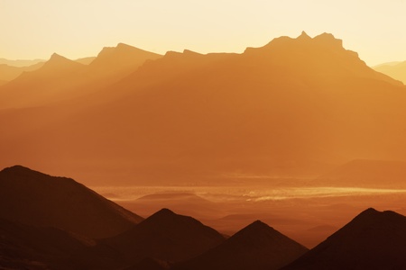 Colorful sunrise with mountains, Morocco.の写真素材