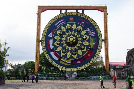 Ubon Ratchathani, Thailand -September 3 , 2017 : Visiting the Gong big Wat tham Khuha Sawan, in the morning.のeditorial素材
