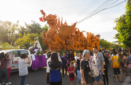 Ubon Ratchathani, Thailand - July 16, 2019: Visit the spectacular parade candles. Ubon Ratchathani The festival is commonly known, And is held every year.のeditorial素材