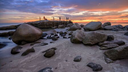 Beach sunset, Beautiful natural summer seascape Thailand .の写真素材