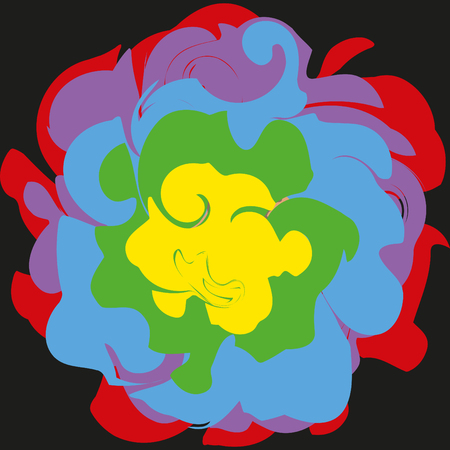 Flower pattern on a black backgroundのイラスト素材
