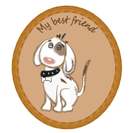 Picture framed dogのイラスト素材