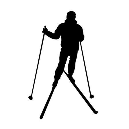 Silhouette of the skier.のイラスト素材