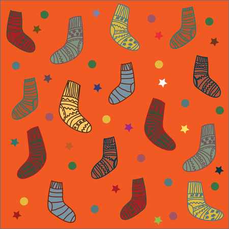 Background illustration christmas socksのイラスト素材