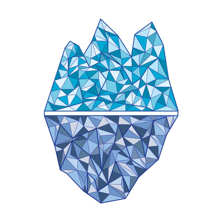 Iceberg. Above and under water separate object.のイラスト素材