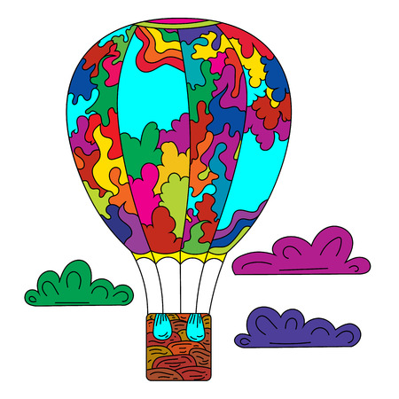 Abstract balloon in clouds with a bright pattern.のイラスト素材